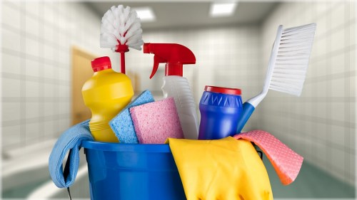 Carpet cleaning technician preparing equipment in a Kidbrooke home