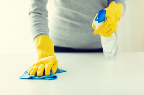 Step-by-step rug cleaning process in Kidbrooke with careful drying