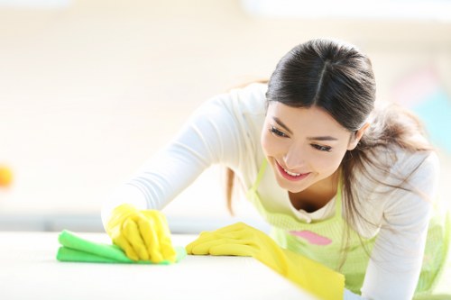 Professional carpet cleaners treating a stained carpet in Kidbrooke